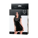 Платье Glossy Lulu из материала Wetlook, черное, M