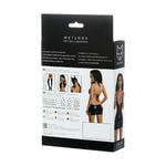 Платье Glossy JULIE из материала Wetlook с красной шнуровкой, черный, XL