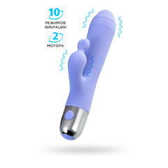 Вибратор с клиторальной стимуляцией Flovetta Crocus, силикон, фиолетовый, 17,5 см