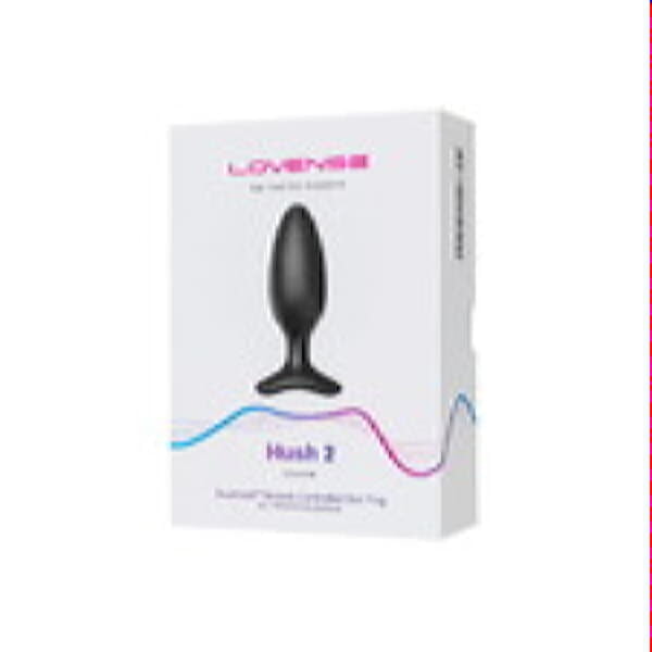 Анальная втулка LOVENSE Hush 2 (M), силикон, черная, 13,5 см