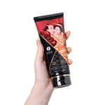 Массажный крем Shunga Sparkling Strawberry Wine, съедобный, клубника и шампанское, 200 мл